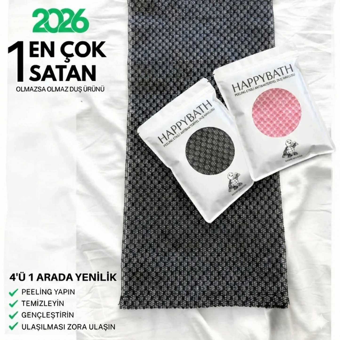 HAPPYBATH PEELİNG ANTİBAKTERİYEL DUŞ HAVLUSU